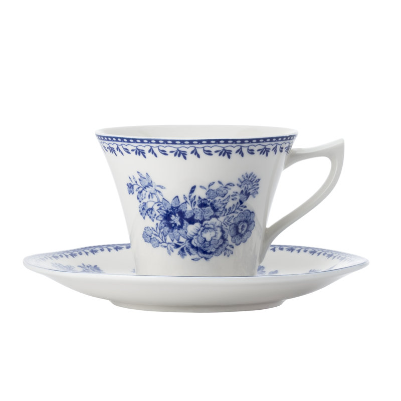 Soucoupes à thé bleues Lancaster, 6 oz, par Luzerne