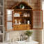 Armoire murale rétro en bois massif patiné-412608981