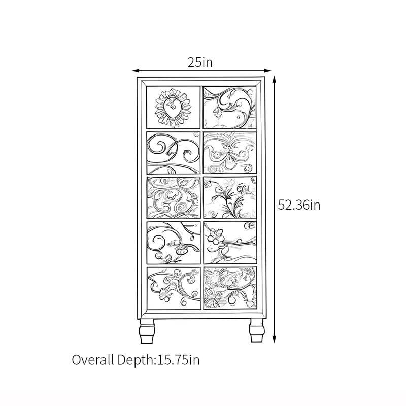 Commode décorative de style champêtre américain