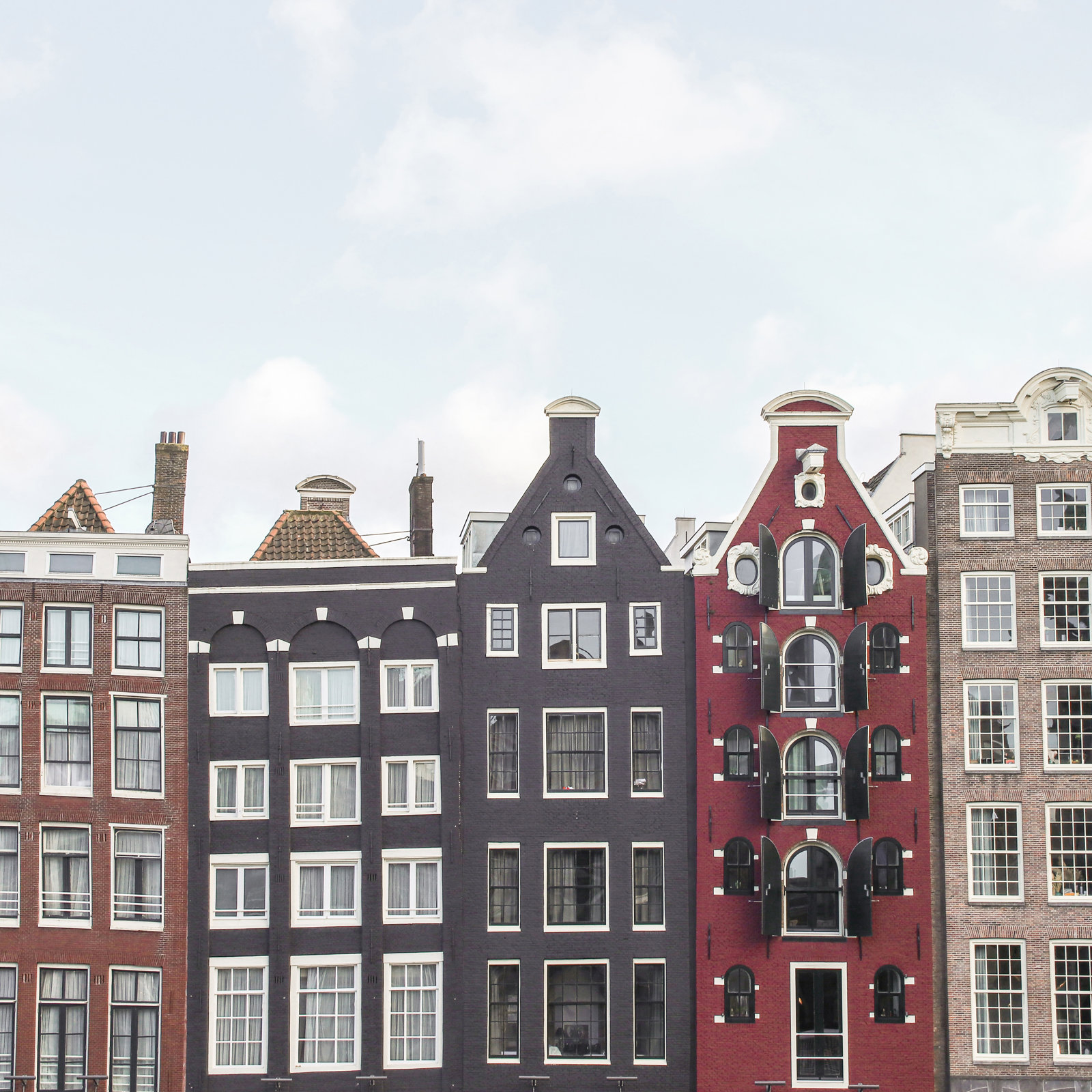 Taffy "Typical Houses of Amsterdam" Print, Black Framed Canvas, No, 12" H x 12" W x 2" D