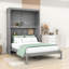 Lit escamotable double en bois pleine grandeur avec tablettes de rangement intégrées-1268805615