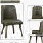 Chaise d'appoint en cuir synthétique Velen gris avec grain de bois de chêne gris (ensemble de deux pièces)