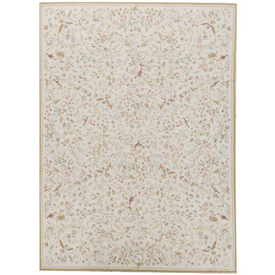 Hand-Knotted High-Quality Beige and Beige Area Rug