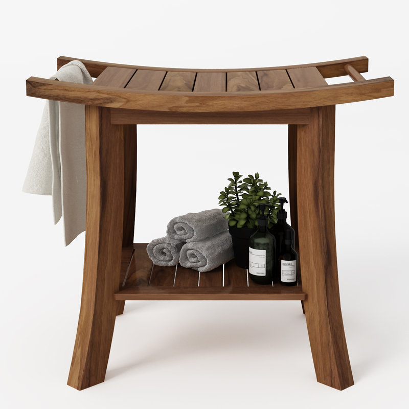 Banc de douche en teck