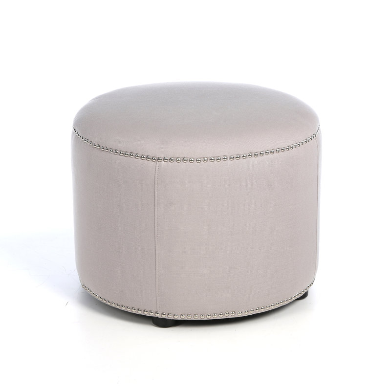 Repose-pieds standard rond 23,6 po Jaymeir, Lin beige