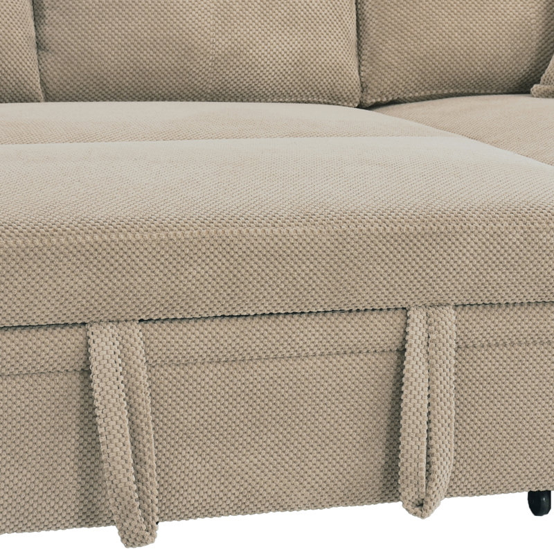 Canapé modulaire avec lit escamotable Upholstery, Tissu chameau