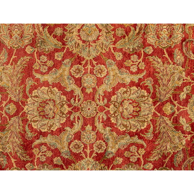 Tapis rouge et crème noué à la main de haute qualité