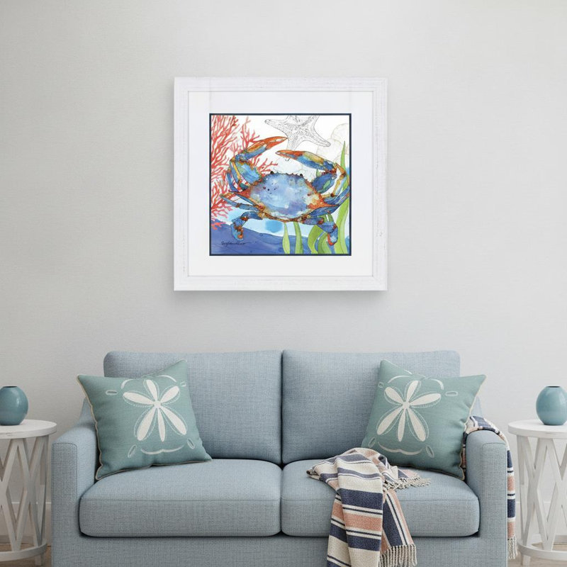 «Oceana Crab White», reproduction d'art encadrée
