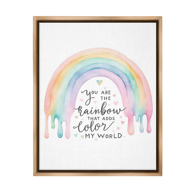 «Dripping Inspirational Rainbow» par Amanda Greenwood sur, Cadre flottant orme Montalcino, H 21 po x l 17 po