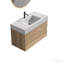 36"  Rough Oak+Rough Oak Bathroom Vanity With White Engineered Quartz Sink And Soft Drawers, Wall Mounted Floating Bathroom Vanity For Modern Bathroom, Without Drainage And Faucet, Kd