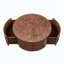 Table basse rotative en bois avec 2 tiroirs