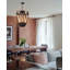 Lustre 8 lumières géométriques 22,4 po Steampunk, suspension réglable en fer noir avec base E26