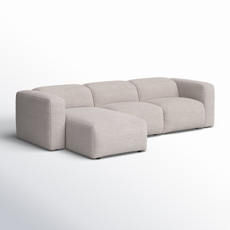 Radley 3 - Piece Upholstered Sectional, Left Hand Facing, Gray Polyester Blend