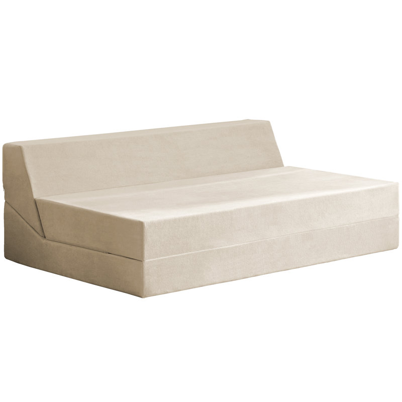 Ebern Designs Boneless High Density Foam Foldable Chair Sofa, Beige