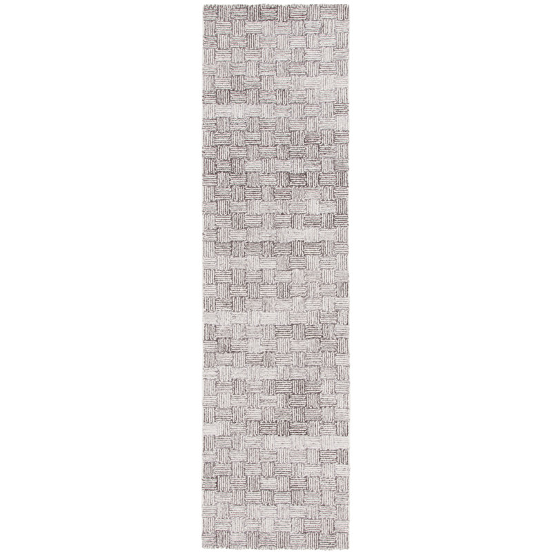 Tapis en coton touffeté à la main Trashonda, Tapis de couloir 2 pi 3 po x 9 pi