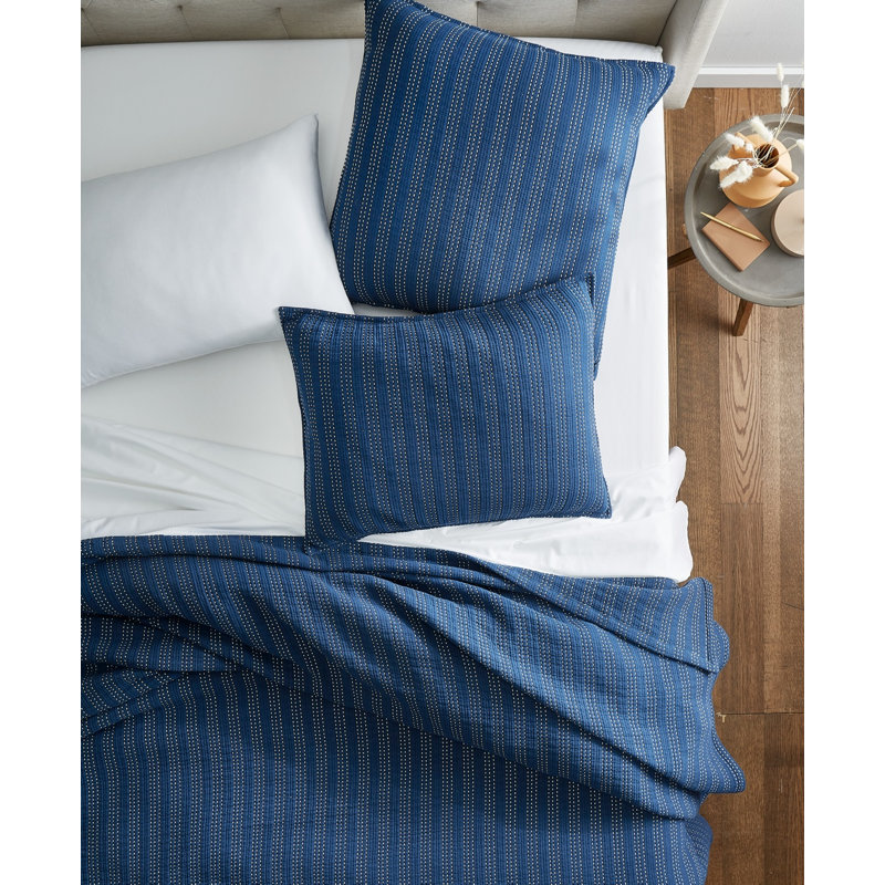 Couverture en coton, Double / double, Bleu