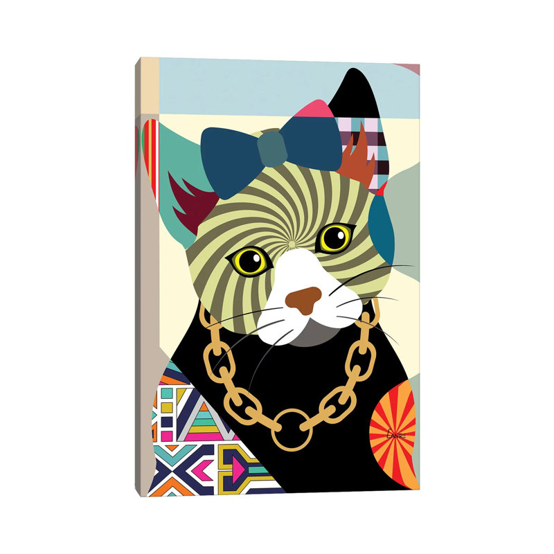 Hipster Kitty par Lanre Studio - impression sur toile tendue, H 40 po x l 26 po x P 1,5 po