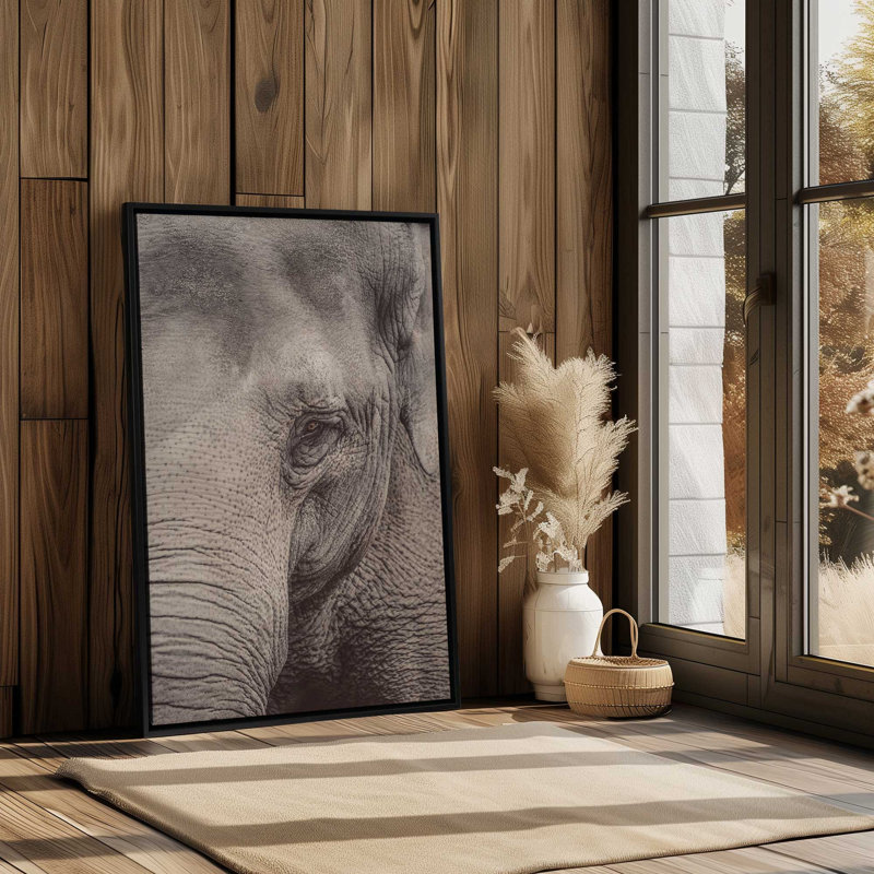 «Wise Gaze», reproduction sur toile, Cadre flottant noir satiné, H 36,75 po x l 24,75 po x P 1,75 po