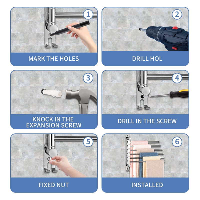 Swivel Wall Mounted Towel Rack