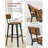 Set Of 2 Bar Stools, Bar Height Stools, Tall Bar Stools With Back, Bar Chairs, Steel Frame, Industrial Style-142944063
