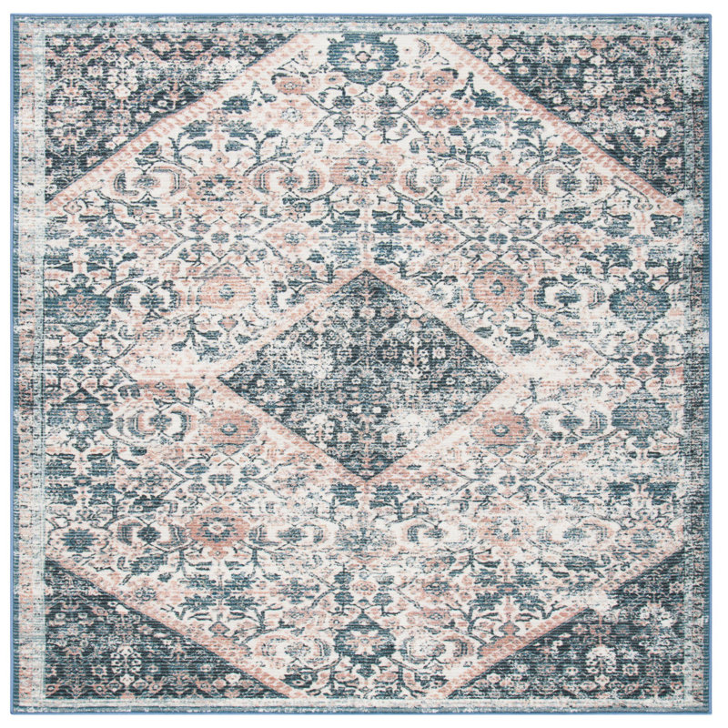 Cymone Performance Machine Washable Oriental Rug, Square 6'7"