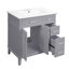 Meuble-lavabo moderne de 30 pouces avec double tiroir en céramique et portes à fermeture douce pour les petites salles de bain-129351495