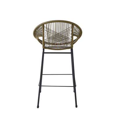 Tabouret de bar d'extérieur vert Ferrara, ensemble de 2
