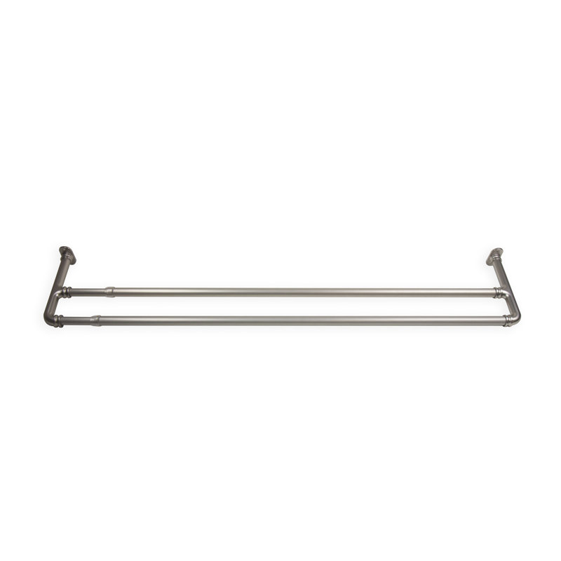 Tringle à rideaux double occultante 5/8 po Gersemi, Nickel satiné, 84 po à 120 po