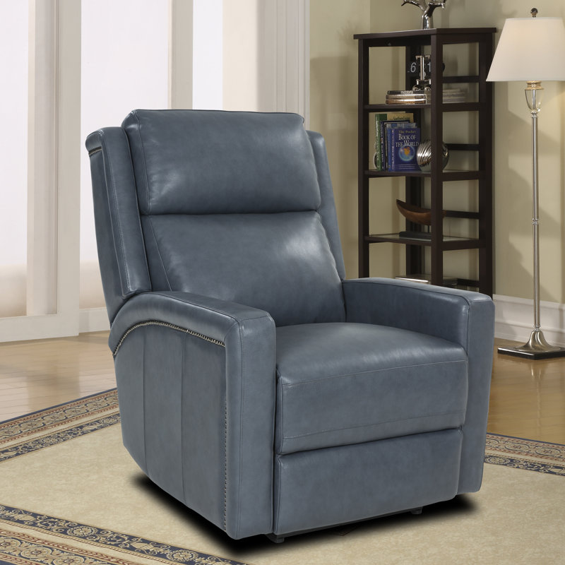 Fauteuil inclinable électrique Euphony Marisol Blue, Cuir véritable gris