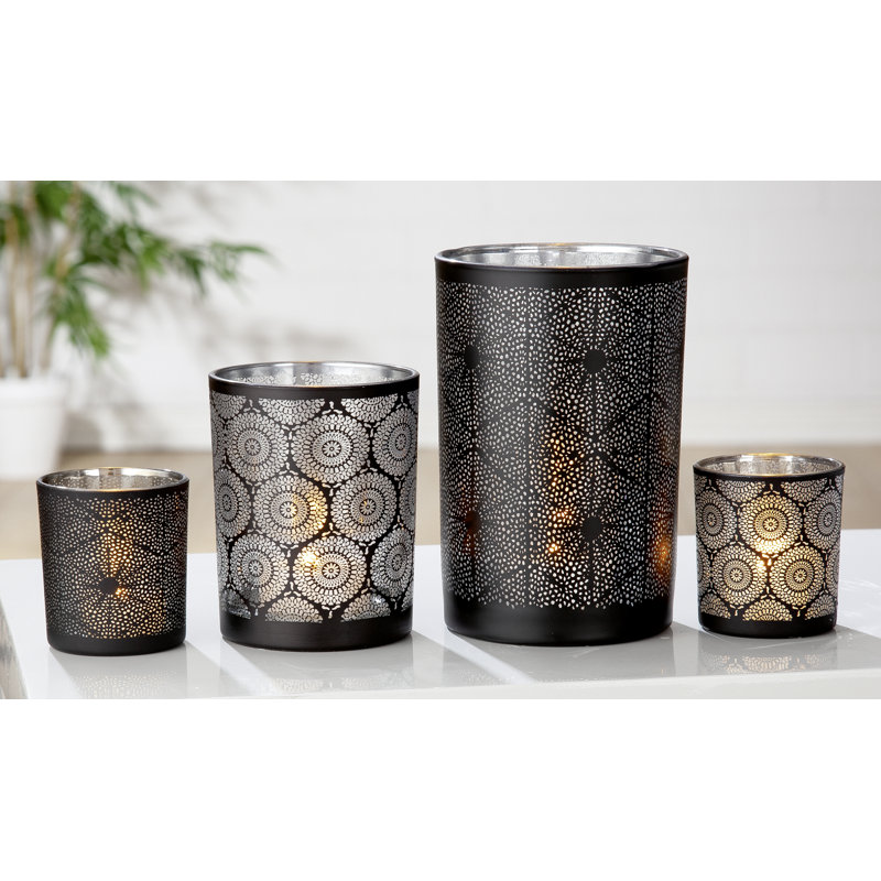 4 Piece Glass Tabletop Votive Holder Set