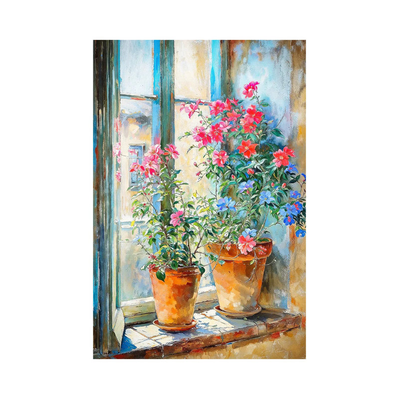 Summer Pots - reproduction d'art murale encadrée, H 40 po x l 26 po, Toile tendue, Ne s’applique pas