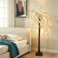 Lampe sur pied à DEL avec cerisier en fleurs, 400 lumières, télécommande, alimenté par USB