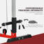 Station de câble Lat Pull Down Machine avec repose-pieds rabattable, rouge