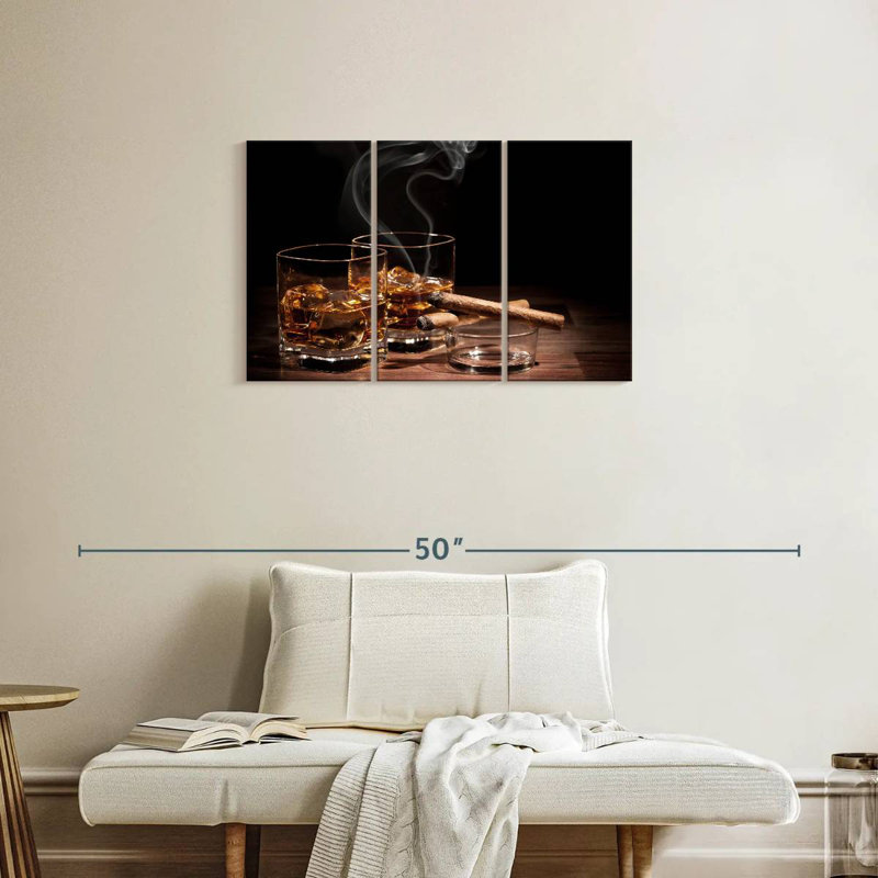 Yarlin Cigars With Whiskey, 20" H x 33" W