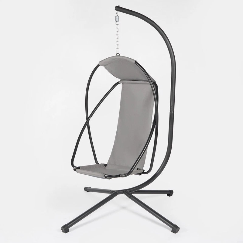 Garden Cloth Hanging Egg Chair Outdoor Seat Chair Pod Swing Hammock Indoor Patio, Dark Gray