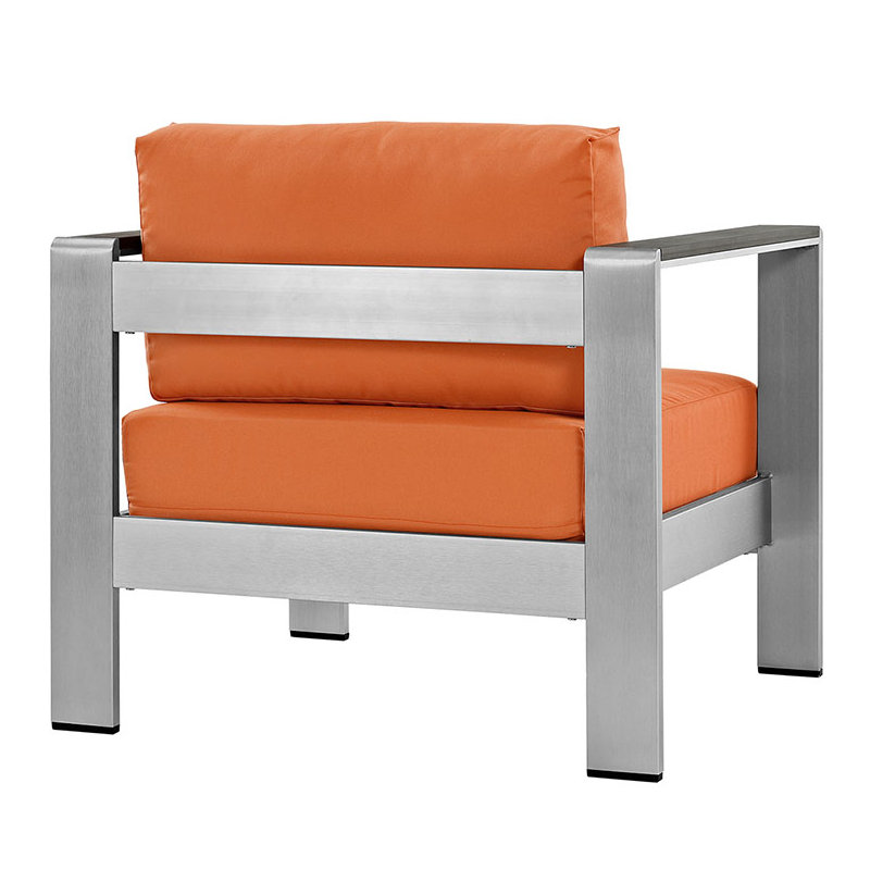 Shore 6-piece Outdoor Patio Aluminum Sectional Sofa Set, Orange