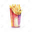 Aquarelle, frites, reproduction sur toile