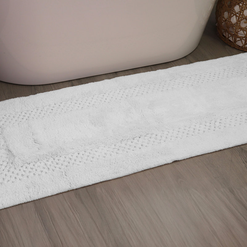 Tapis pour salle de bain 100% coton Classy Bathmat, Blanc, l 21 po x L 54 po