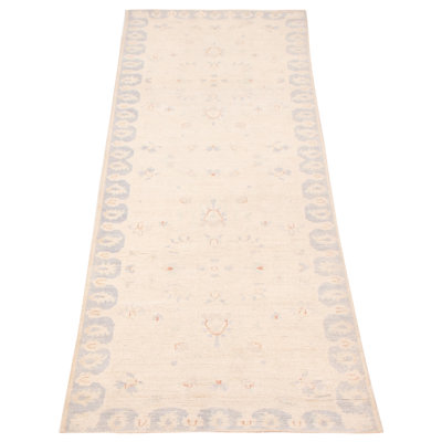 Tapis crème Peshawar Oushak 3 pi 3 po x 9 pi 10 po