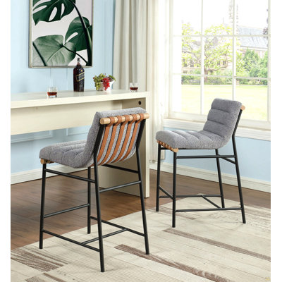 17.75"W Boucle Fabric Counter Height Chair