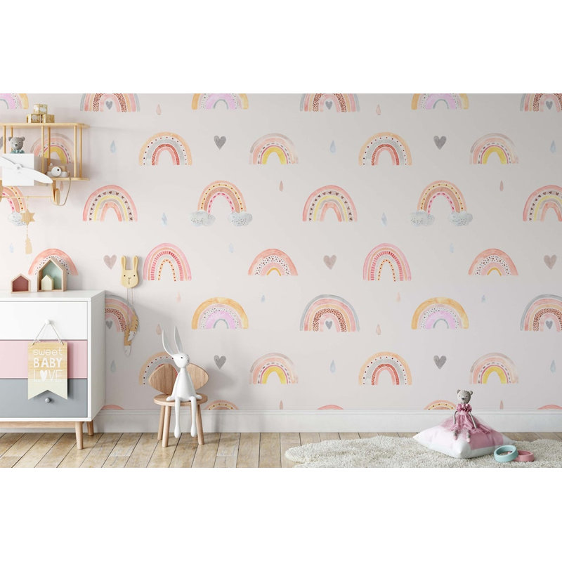 Papier peint amovible Rain Clouds Hearts, L 9 po x l 15 po