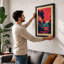 Tropical Sunset Palms Retro - Framed Print-1976751278-1976751273