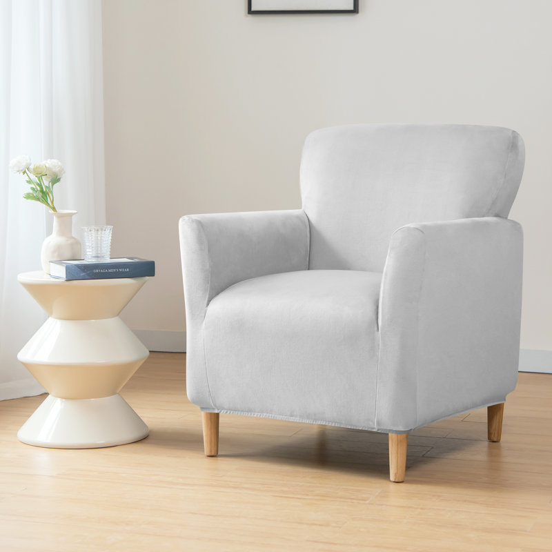 Housse pour fauteuil à coussins carrés/rectangulaires, Velvet argent