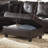  Betson 103.5" Wide Dark Black Sofa & Chaise with Ottoman Right Hand Facing L Shaped Sofa-1198308263-1186034884