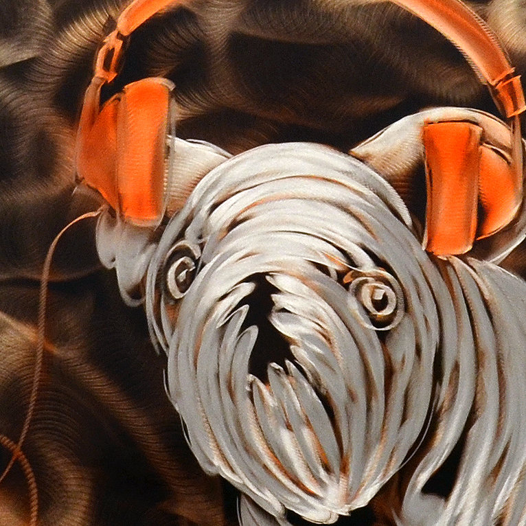 Peinture sur le casque mon orange
