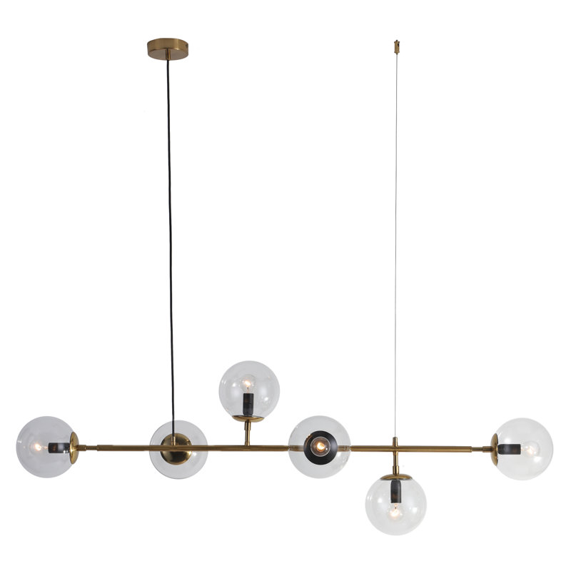 Henrik 8 - Light Gold Kitchen Island Pendant, Clear