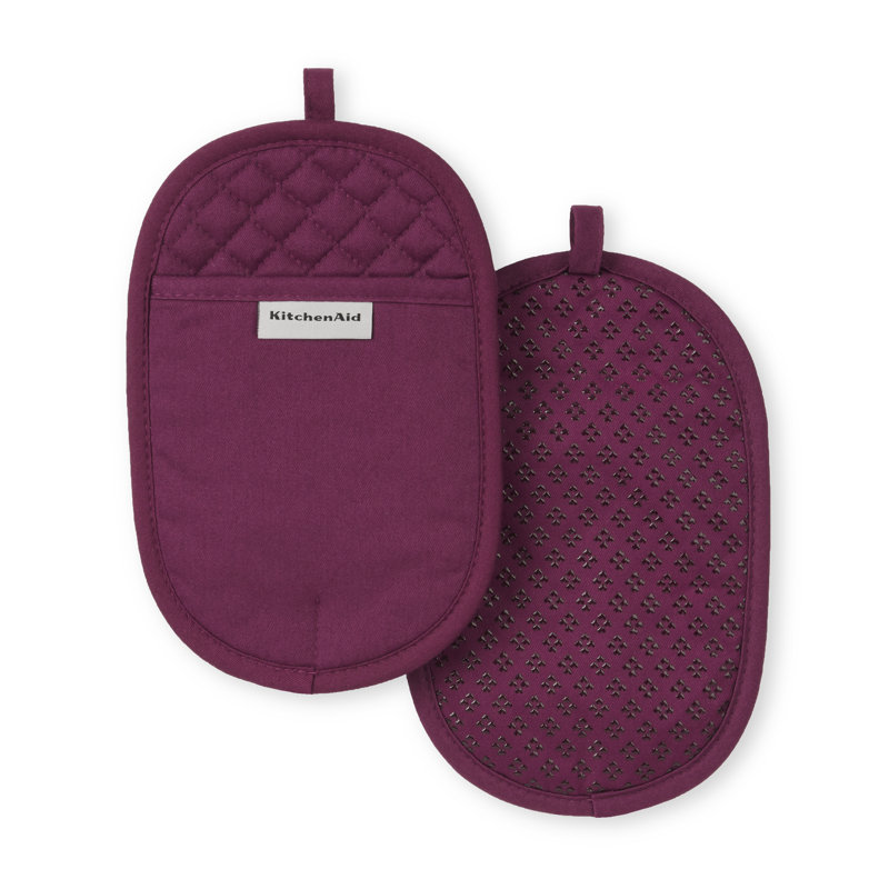 KitchenAid Asteroid Solid Diamond Potholder, 6.5" W x 10" L, Wine
