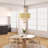 5-Light 19"W Boho Style Natural Brown Color of Bamboo Weaving Drum Chandelier For Living Room/Bedroom