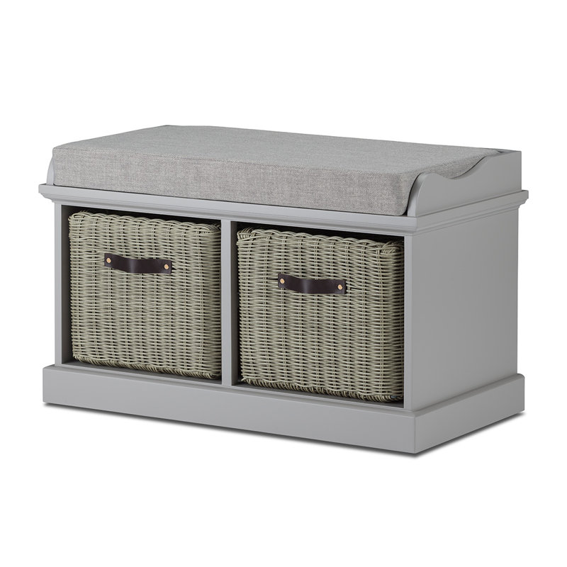 Anise Upholstered Storage Bench, Grey/Grey