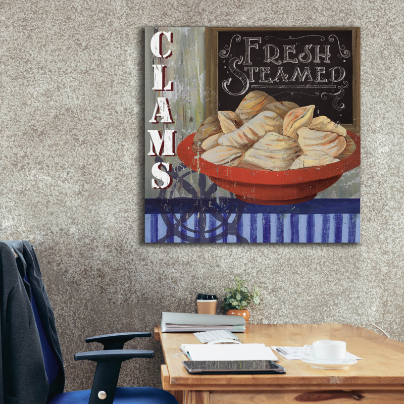 «Clams» par Fiona Stokes-Gilbert, art mural sur toile, H 18 po x l 18 po x P 0,75 po